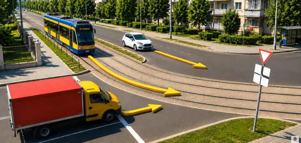 В якому порядку транспортні засоби проїдуть перехрестя? Тест для водіїв
