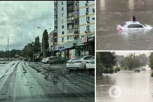 Вулиці перетворилися на річки: в Одесі через потужну зливу перекривали рух. Відео