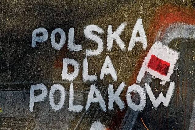 Иллюстрация. Надпись 'Польша для поляков'