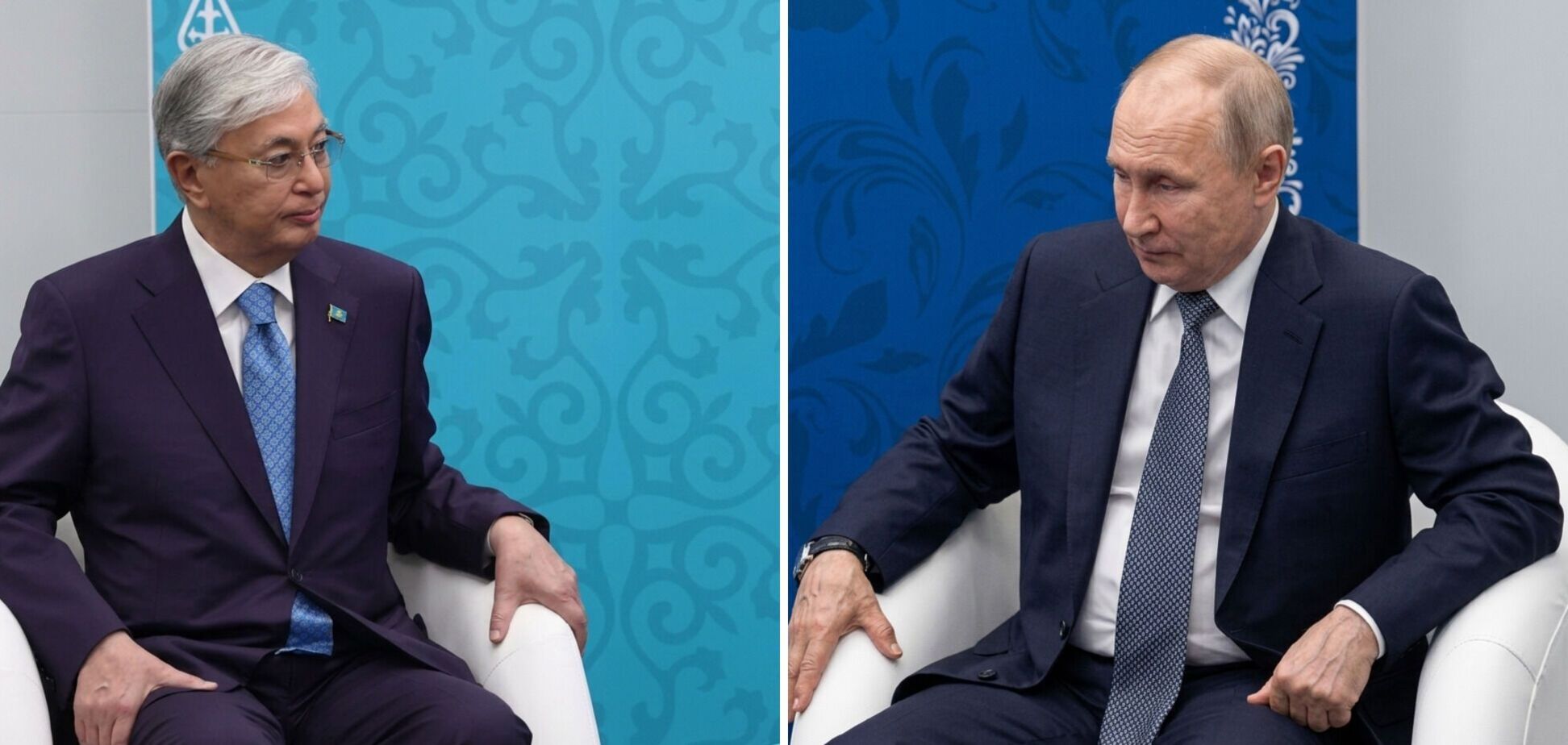 Президент Казахстану Касим-Жомарт Токаєв та російський диктатор Володимир Путін