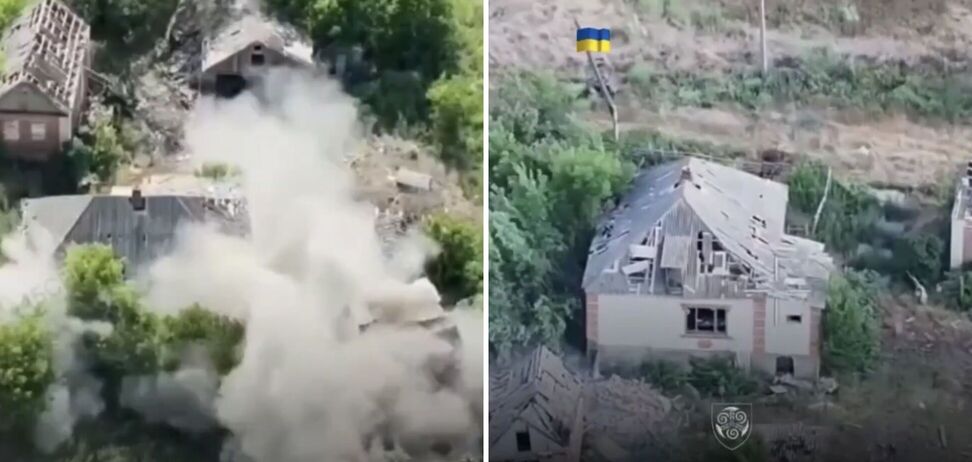 Українські дрони знищили укриття штурмової групи армії РФ: відео удару