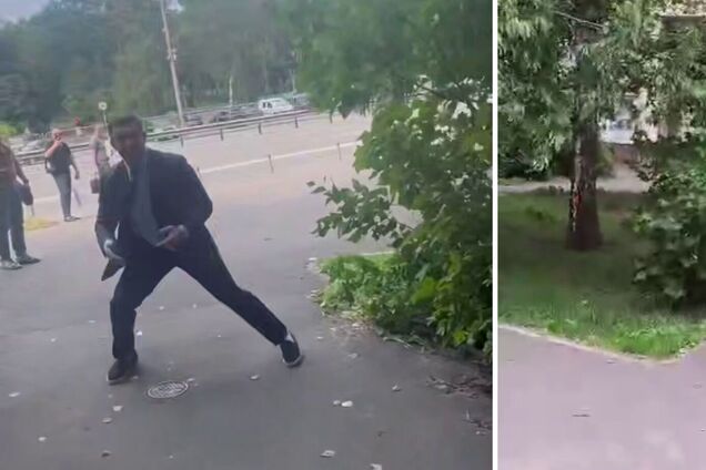 Тищенка після суду у Києві закидали помідорами: нардеп кинувся битися із хлопцем. Відео