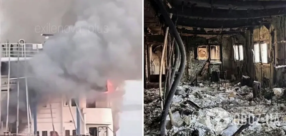 Залив став «ловушкою»: оприлюднено відео з російського судна, атакованого в Азовському морі