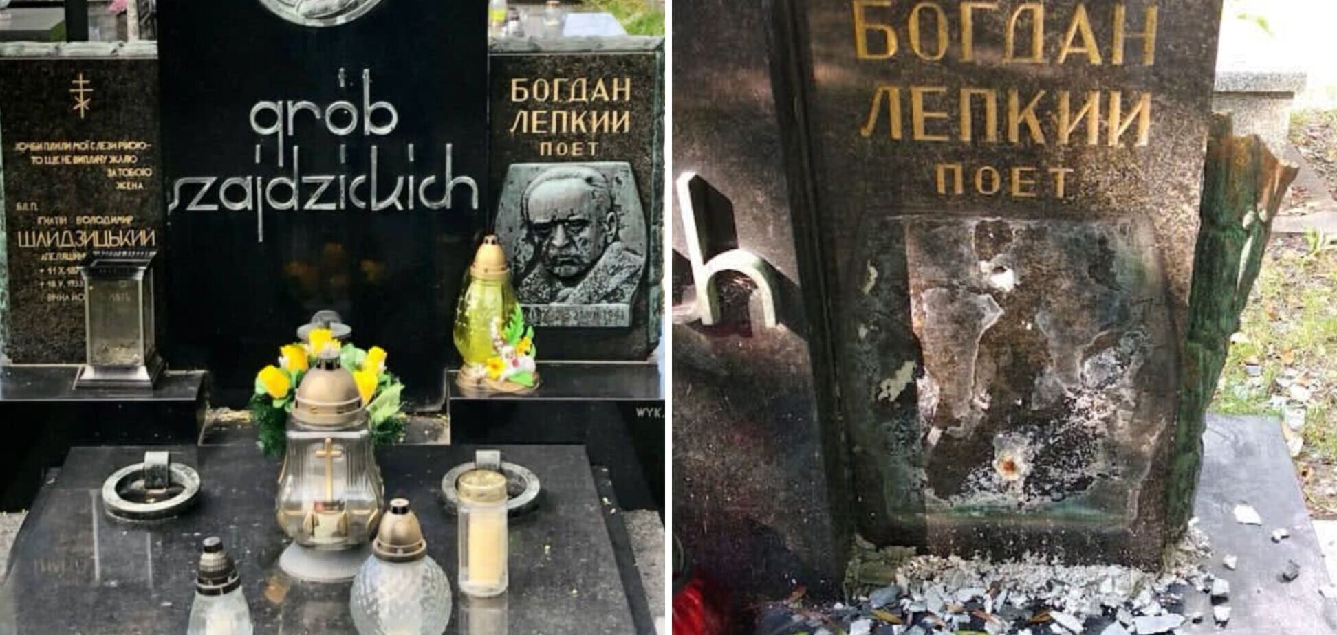 Вкрали барельєф з надгробку Богдана Лепкого