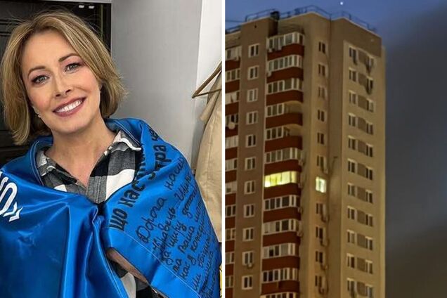 Квартира бывшей участницы 'Квартала 95' Елены Кравец пострадала во время обстрела Киева. Фото