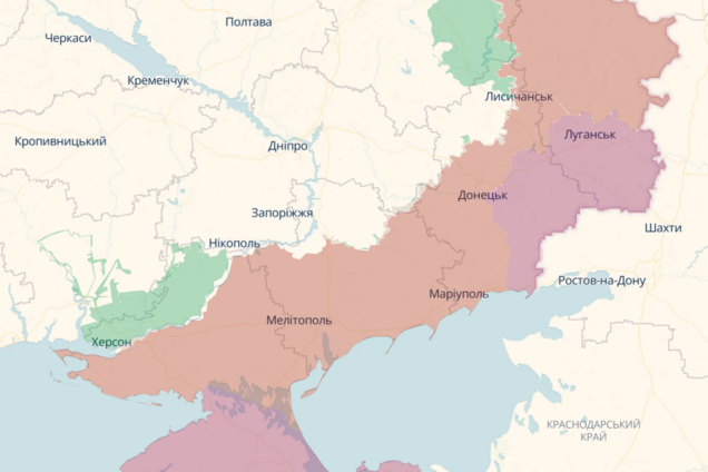 Линия фронта в Украине