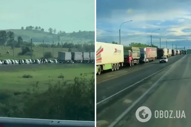 Стоять у черзі по три доби: росіяни панікують через дефіцит палива, 'тягнучки' на АЗС б'ють рекорди. Відео