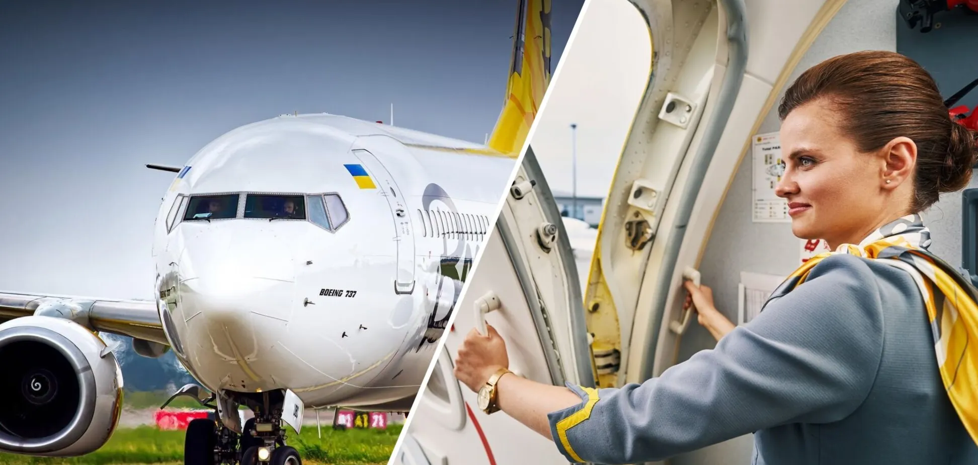 Літак та стюардеса Bees Airline. Ілюстрація