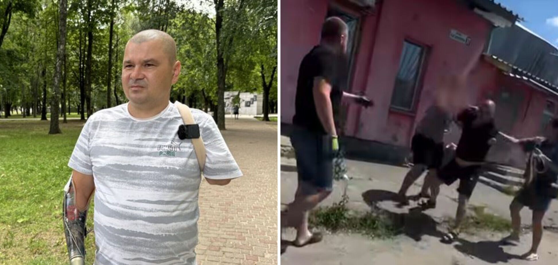 Кричав, щоб військові 'видохли': у Полтаві 20-річний хлопець напав на ветерана з ампутованими кінцівками. Відео