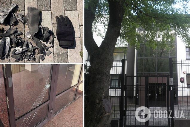 В Киеве в результате обстрела со стороны РФ повреждено здание посольства Литвы. Фото