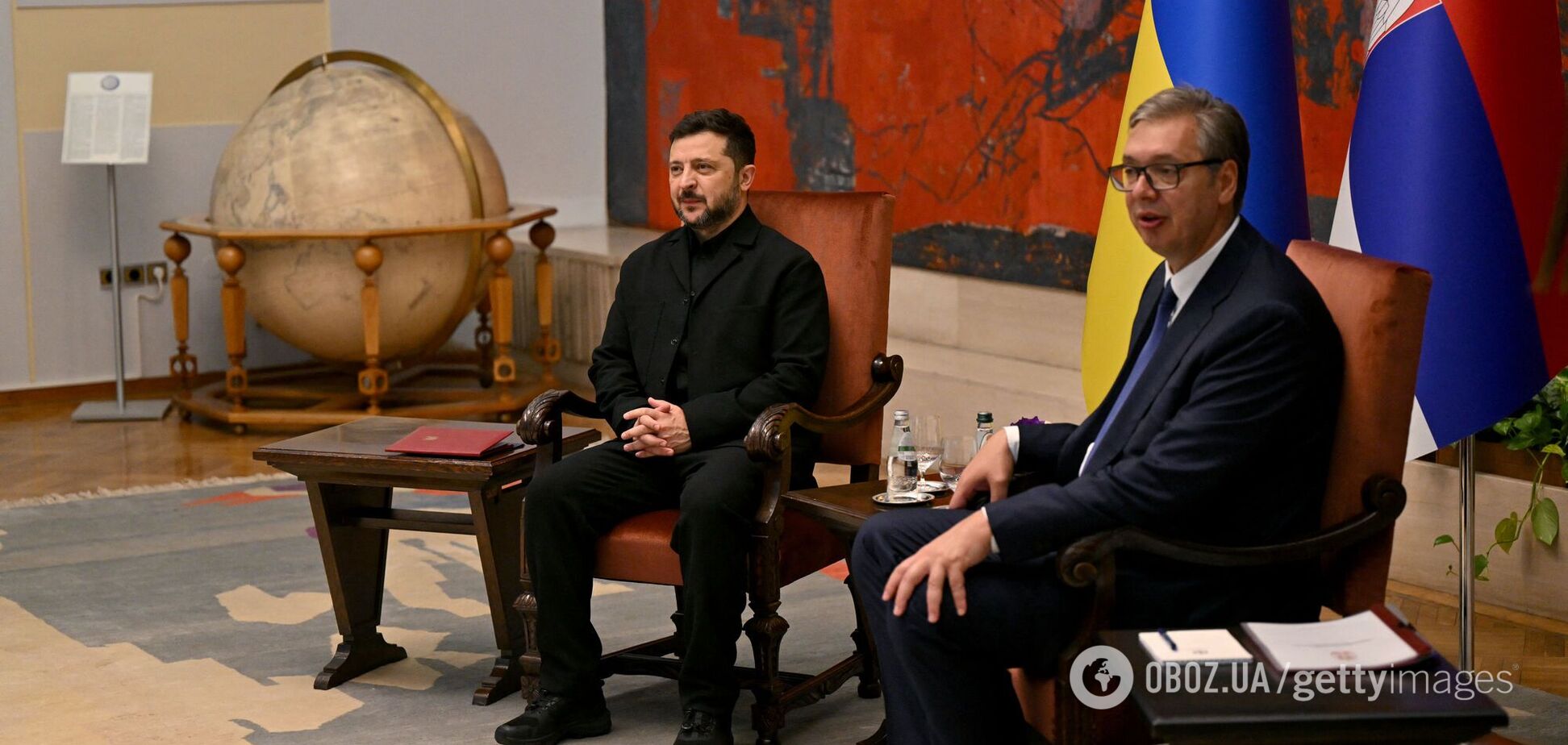 Президент Сербії Александар Вучич з президентом України Володимиром Зеленським в Белграді 8 серпня 2026 року.
