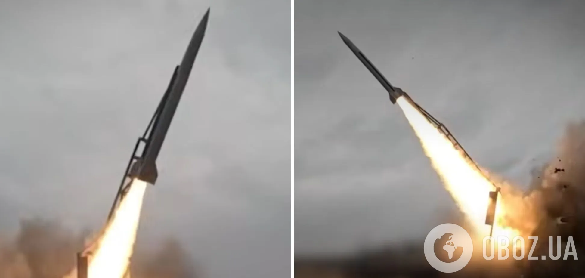Кадр с запуска украинской баллистической ракеты FP-7