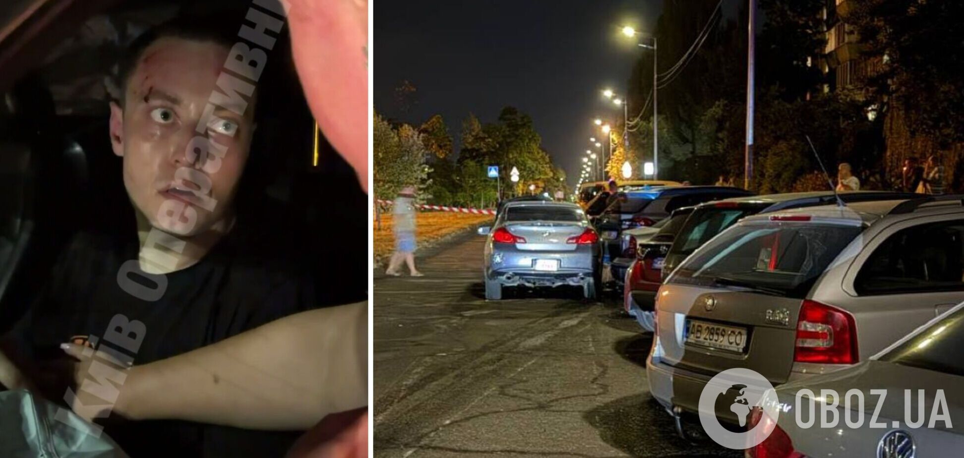 В Киеве водитель Infiniti в неадекватном состоянии протаранил около десяти припаркованных автомобилей. Фото и видео