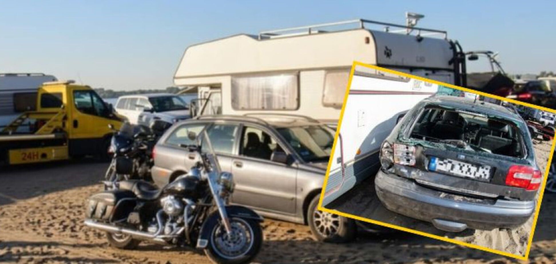 В Польше пьяный водитель-украинец повредил 10 автомобилей на пляжной парковке: как его могут наказать. Фото