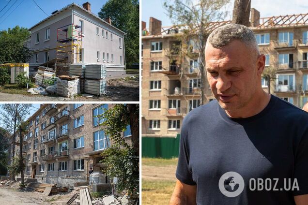 Кличко показал, как восстанавливают дома в Святошинском районе Киева, поврежденные в результате атаки РФ 24 апреля 2025 года. Фото