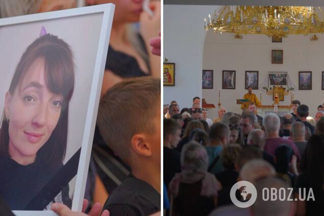 У гроба матери плачут две её дочери: в Кривом Роге простились с одной из жертв удара РФ по ТЦ «Солнечная галерея». Фото и видео