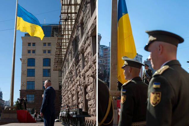 Украинский флаг подняли у здания киевской мэрии