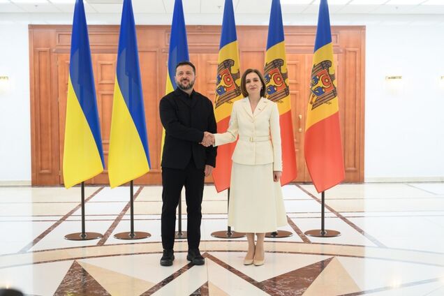 Володимир Зеленський і Мая Санду під час зустрічі в Кишиневі.