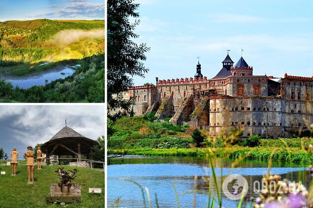 Зліва вгорі – Китайгород, зліва внизу – Опішня, справа – Меджибіж