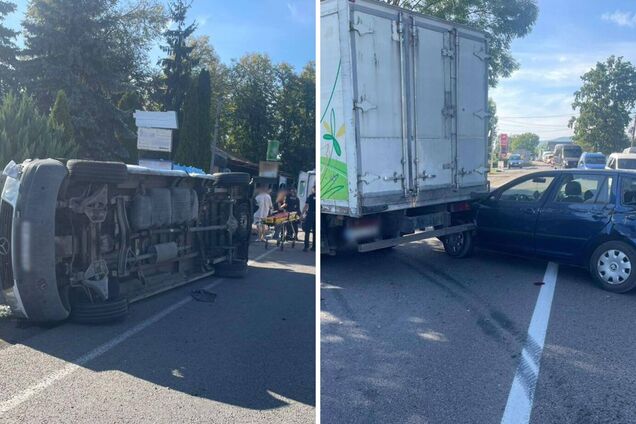 В селе Сокирница произошло столкновение трёх транспортных средств