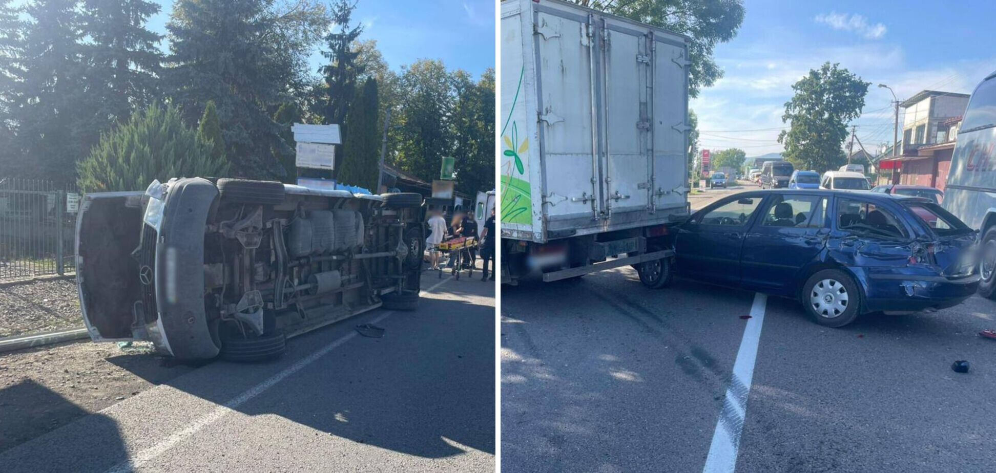 В селе Сокирница произошло столкновение трёх транспортных средств