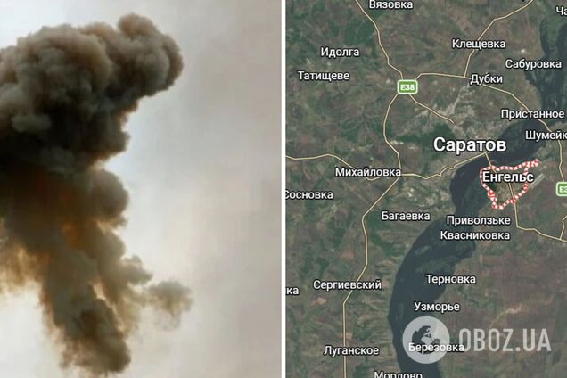 Одна з цілей – гелікоптерний майданчик: у Саратовській області атаковано авіабазу 'Енгельс-2'. Відео