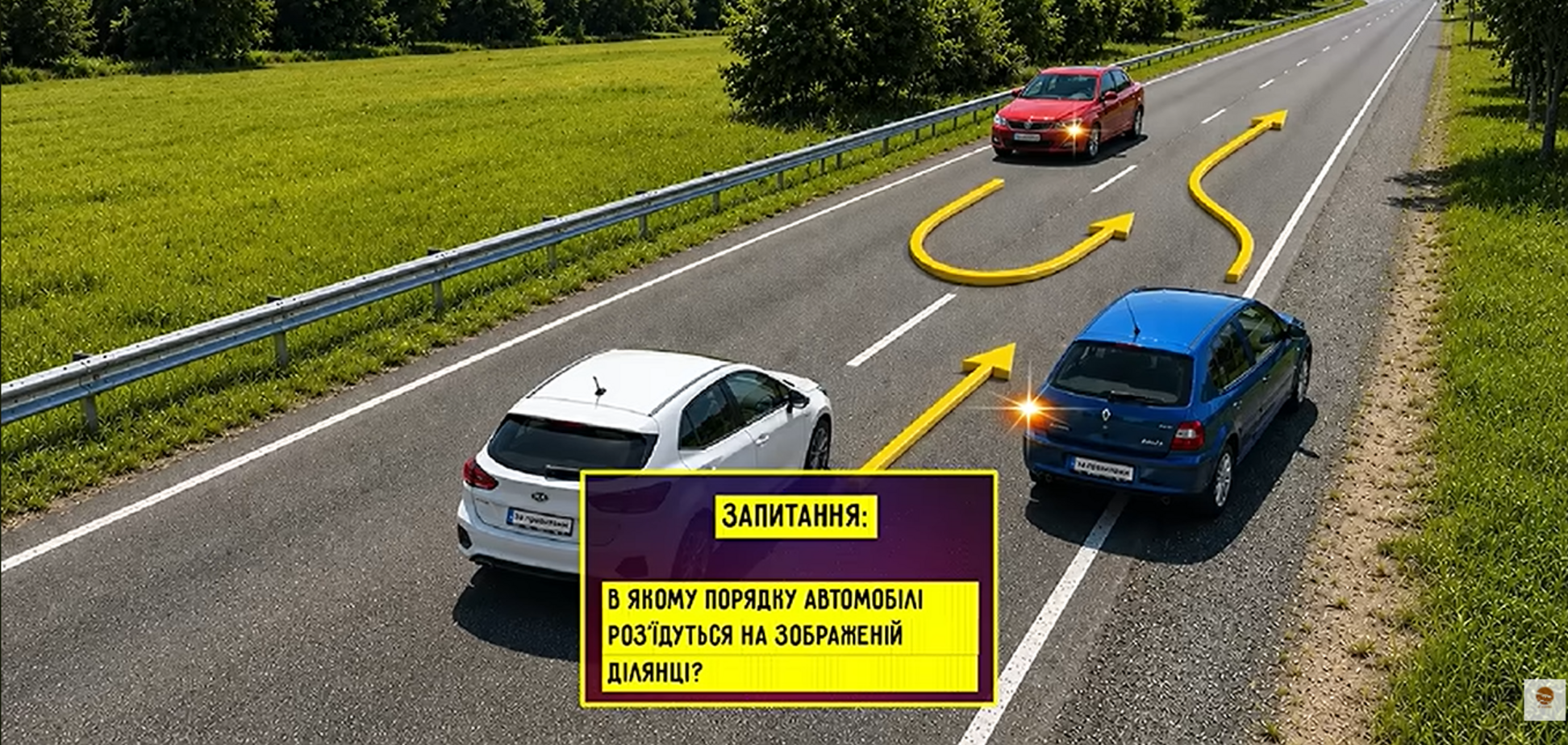 В якому порядку проїдуть автомобілі? Тест для водіїв