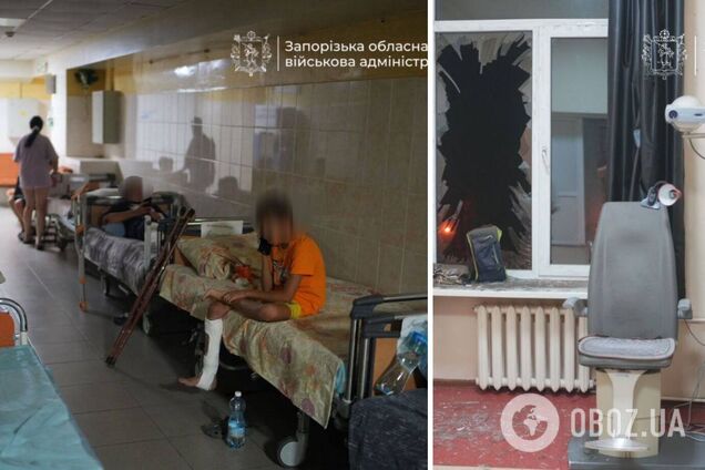 Россияне обстреляли детскую областную больницу в Запорожье: здание получило повреждения. Фото и видео