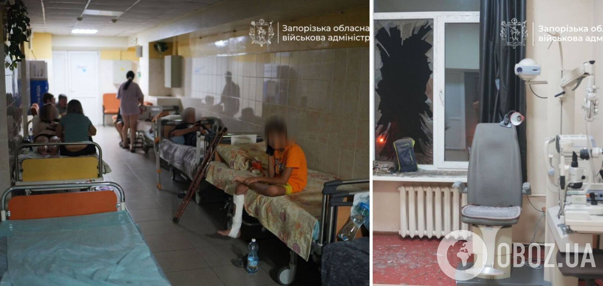 Россияне обстреляли детскую областную больницу в Запорожье: здание получило повреждения. Фото и видео