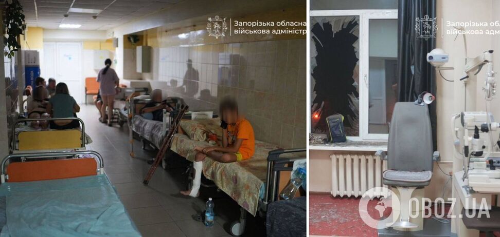 Росіяни обстріляли дитячу обласну лікарню в Запоріжжі: будівля зазнала пошкоджень. Фото і відео