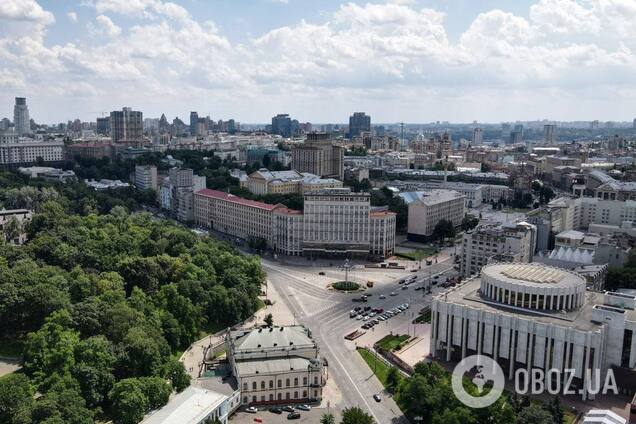 Європейська площа в Києві у 1961 році: трамваї та Колесо огляду. Архівне фото