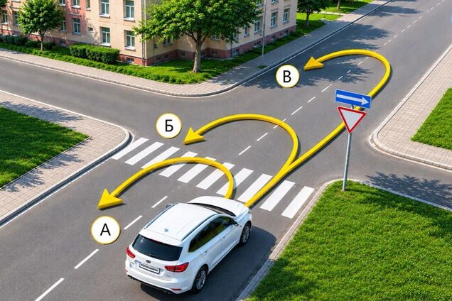 Яка траєкторія розвороту дозволяється? Тест на знання ПДР