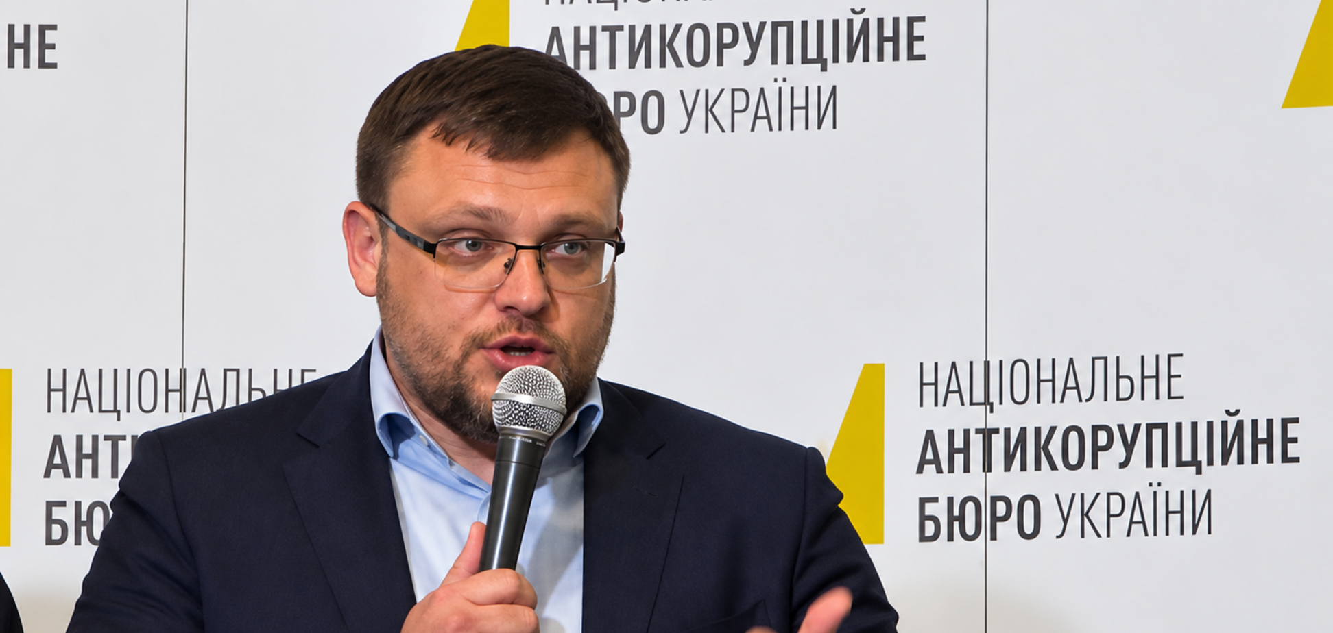 Директор НАБУ Семен Кривонос во время брифинга по поводу «Telegram-подозрений» от ОГП