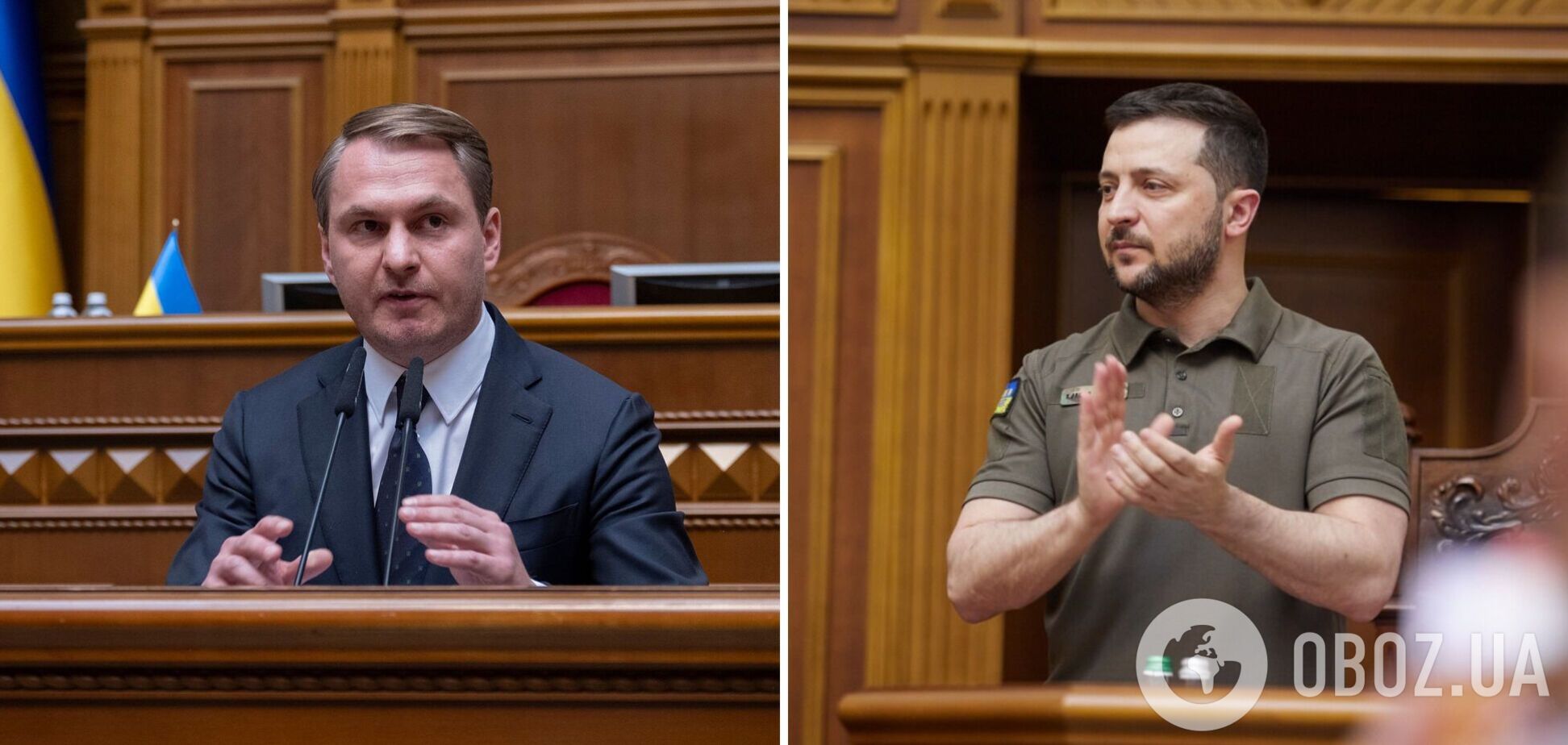 Руслан Кравченко и Владимир Зеленский. Иллюстративный коллаж