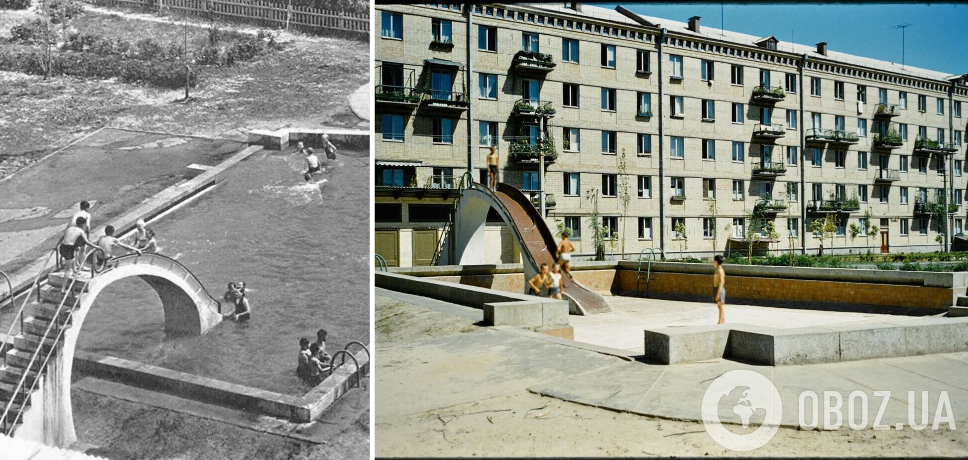 Дитячий майданчик, який легко перетворювався у байсейн