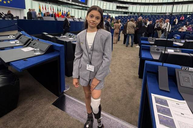Олександра Паскаль у сесійній залі Європарламенту у Страсбурзі