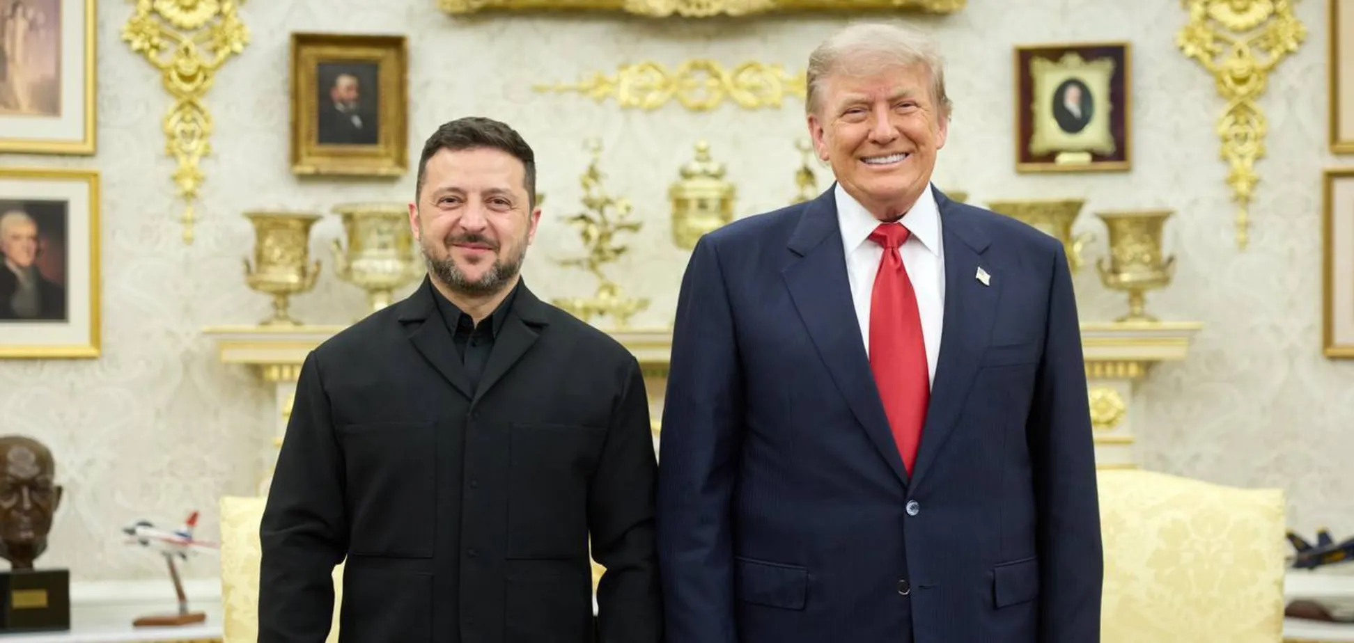Президент Украины и президент США на встрече в Белом доме.