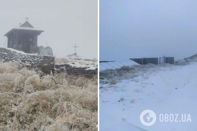 Припорошило снегом: на горе Поп Иван в Карпатах ударил мороз. Фото и видео