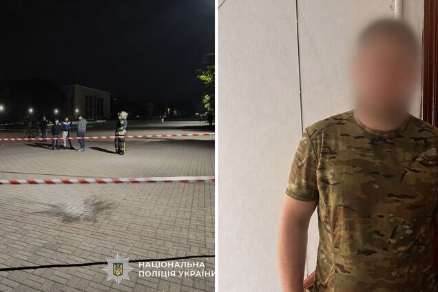 Місце вибуху гранати у Шептицькому та затриманий чоловік.