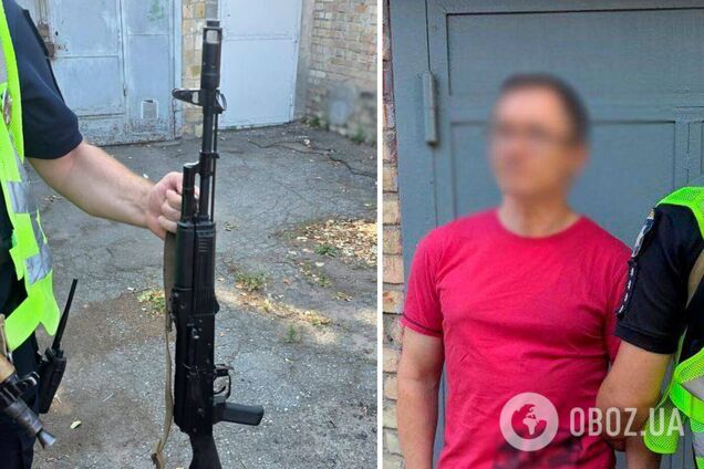 В Киеве мужчина угрожал прохожему трофейным автоматом: говорит, что всё из-за музыки. Фото