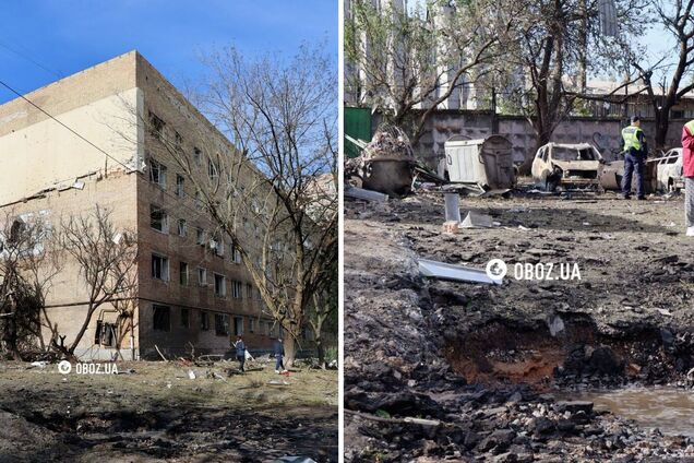 Глубокие воронки, поврежденные дома и супермаркет: последствия удара РФ по Киеву в Соломенском районе. Фото и видео