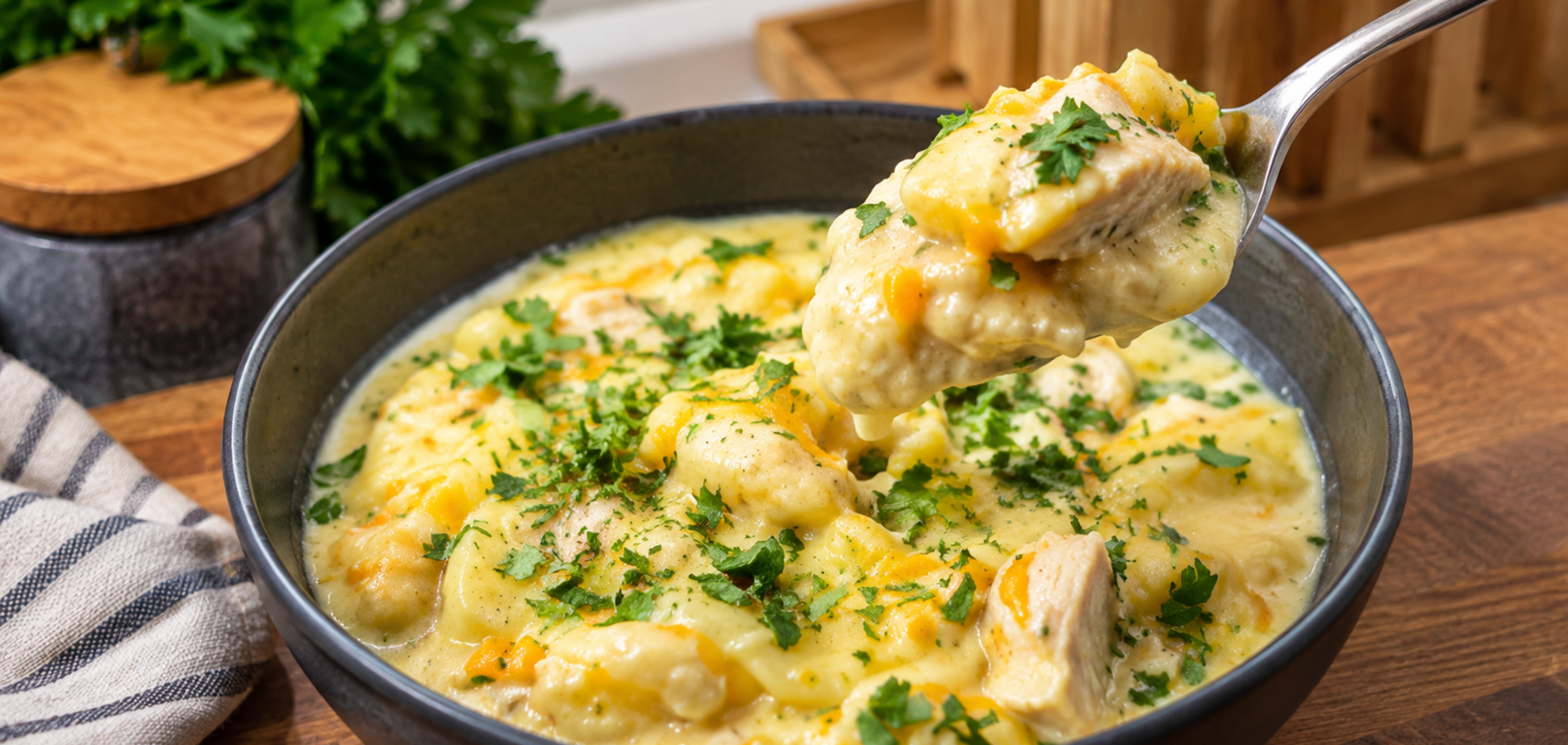 Рецепт вкусного сливочного картофеля с курицей