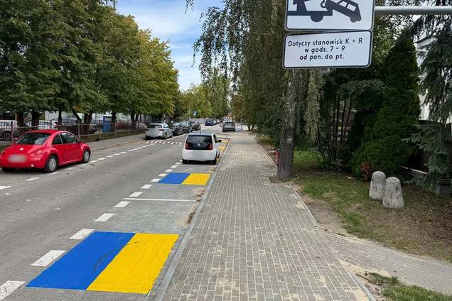 У Польщі розгорівся скандал через синьо-жовті паркувальні місця: подумали, що для українців. Фото