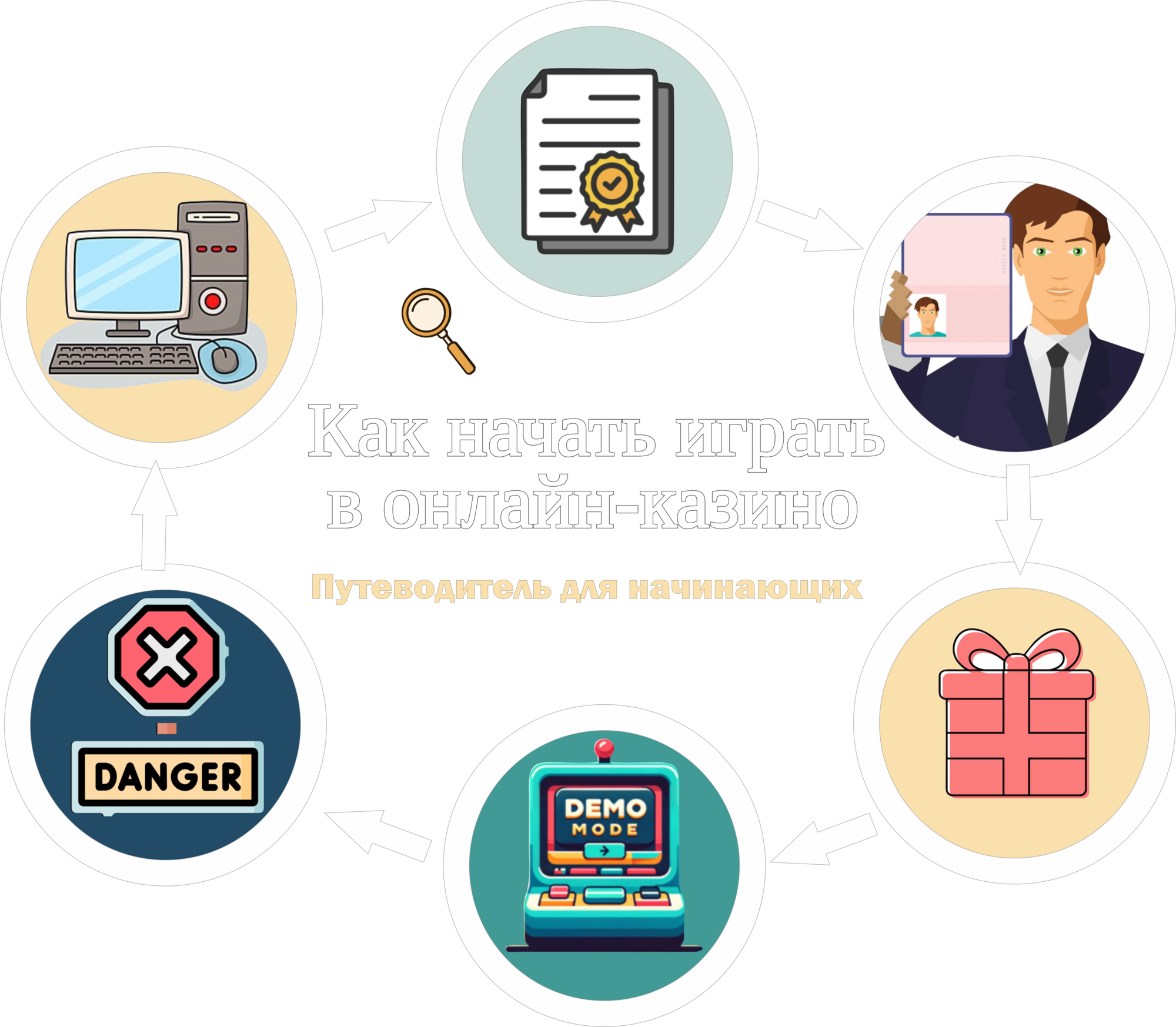 Схема начала игры в онлайн-казино